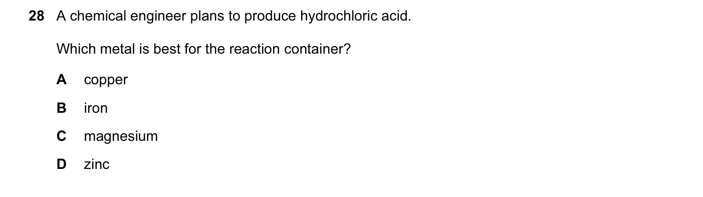 Question 28, November 2011, 0620 Paper 13