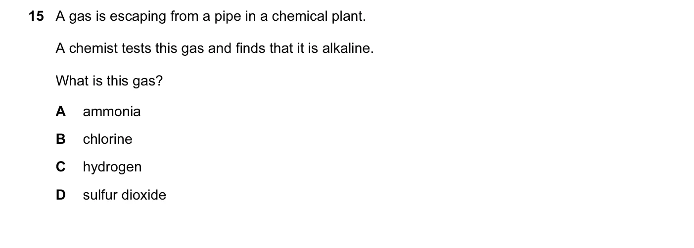 Question 15, June 2012, 0620 Paper 11