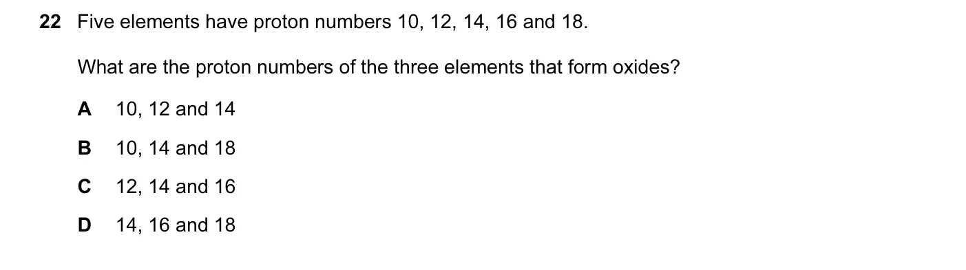 Question 22, June 2012, 0620 Paper 11