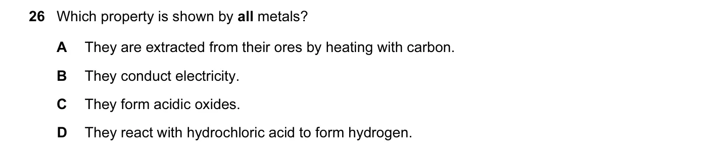 Question 26, June 2012, 0620 Paper 11