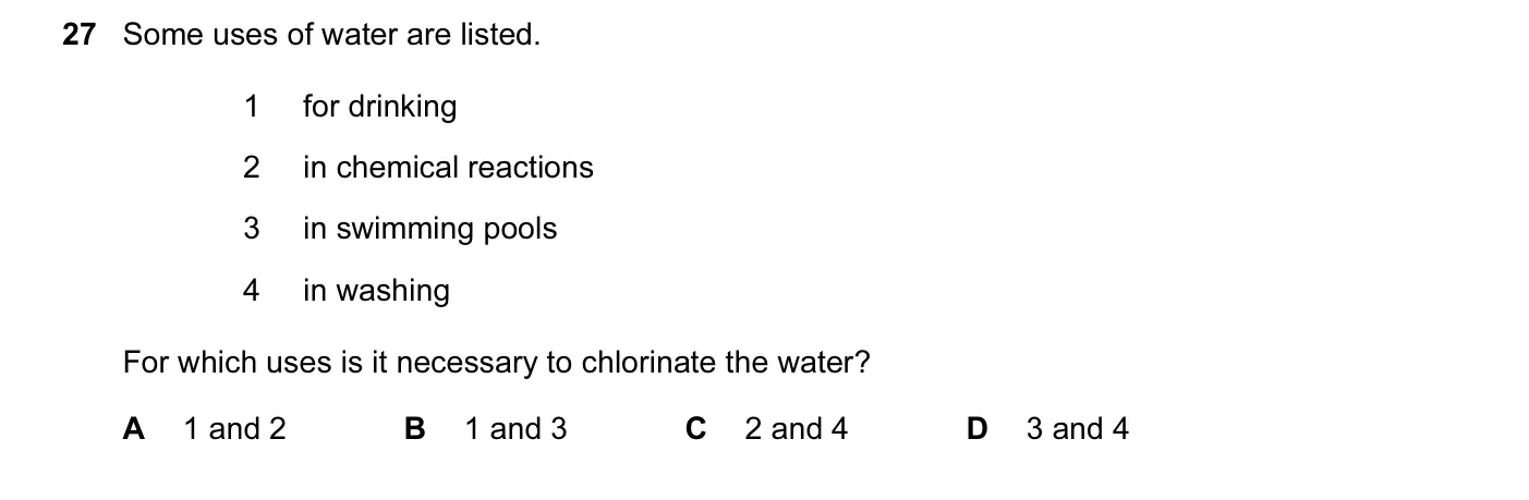 Question 27, June 2012, 0620 Paper 11