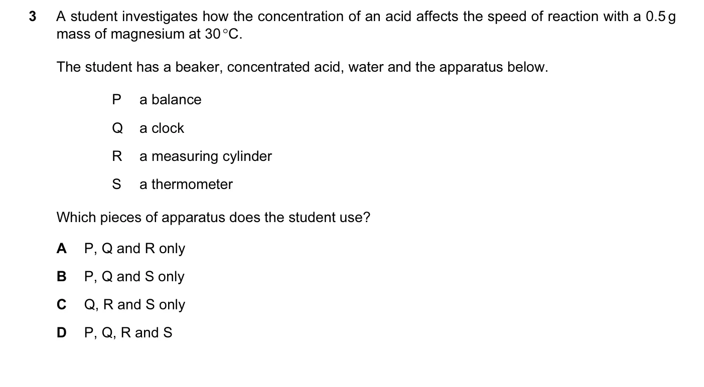 Question 3, June 2012, 0620 Paper 12