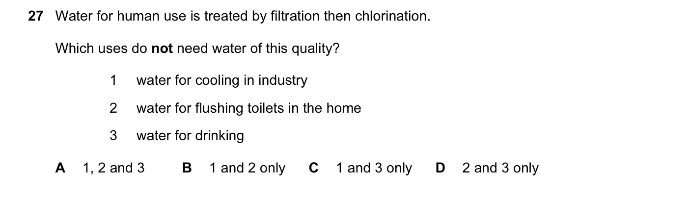 Question 27, June 2012, 0620 Paper 12