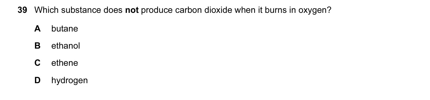 Question 39, June 2012, 0620 Paper 12