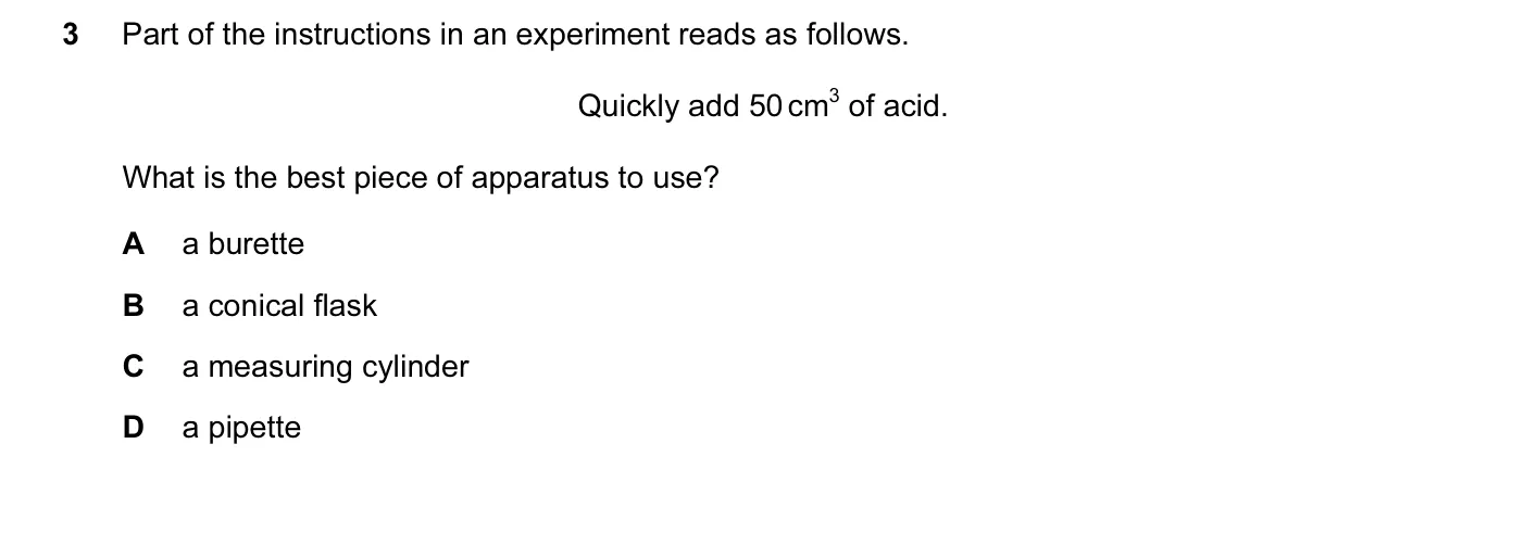 Question 3, November 2012, 0620 Paper 11