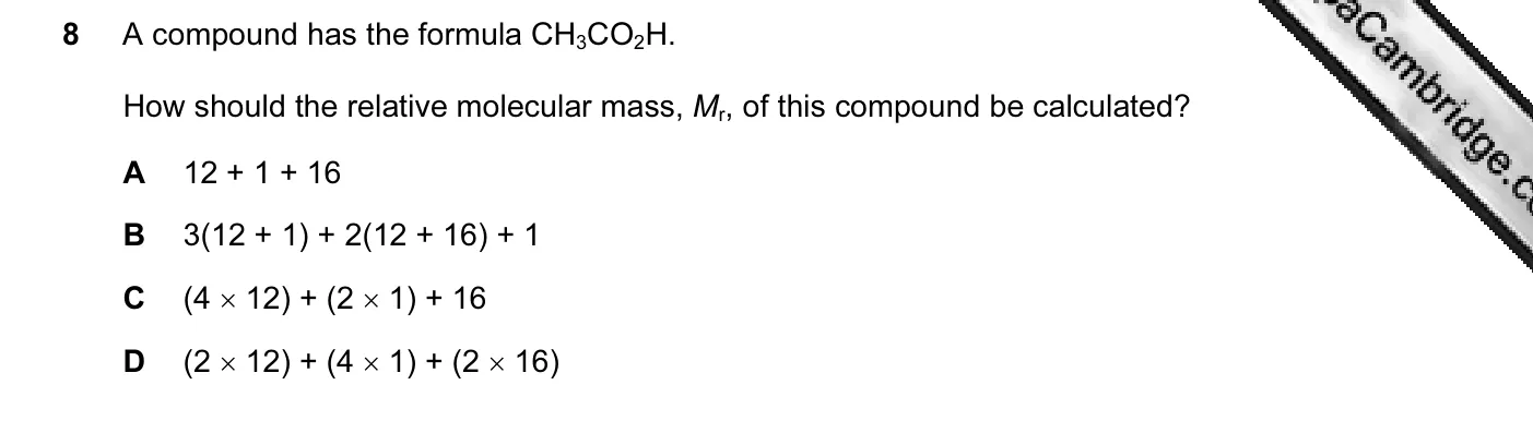 Question 8, November 2012, 0620 Paper 11