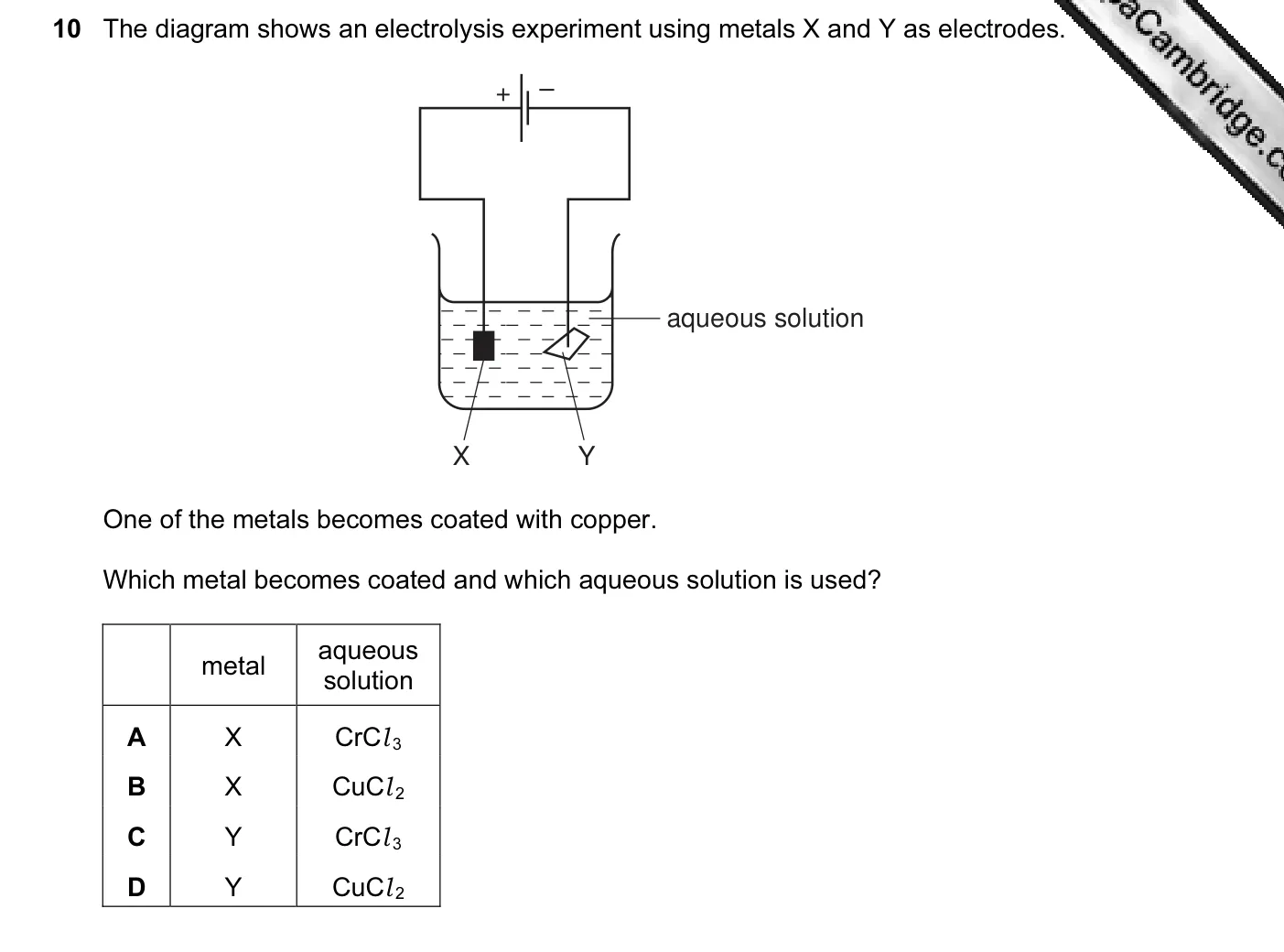 Question 10, November 2012, 0620 Paper 11
