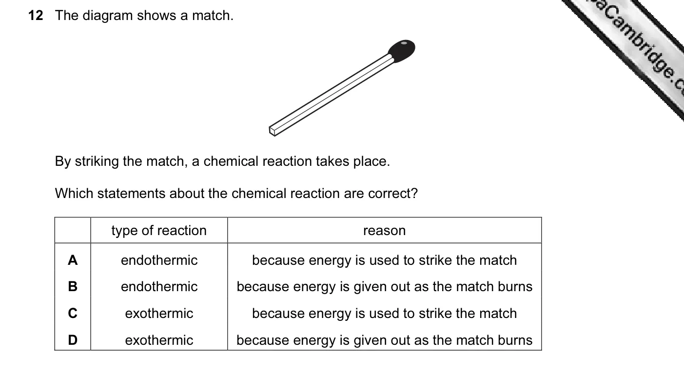 Question 12, November 2012, 0620 Paper 11