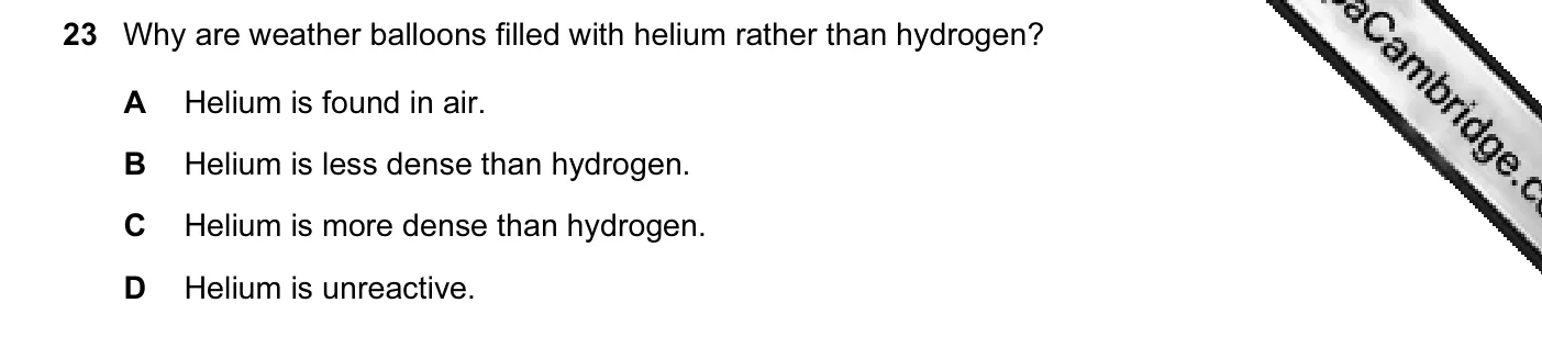 Question 23, November 2012, 0620 Paper 11