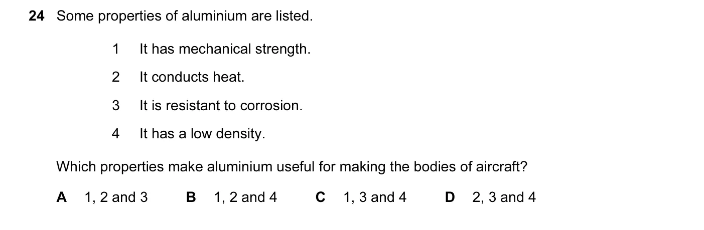 Question 24, November 2012, 0620 Paper 11