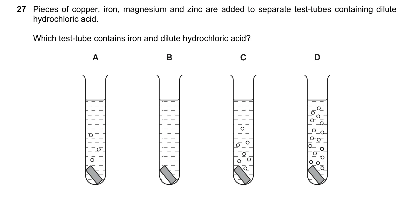 Question 27, November 2012, 0620 Paper 11