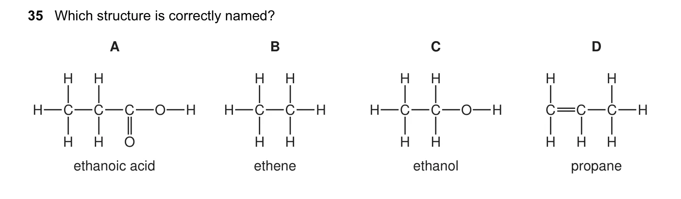 Question 35, November 2012, 0620 Paper 11
