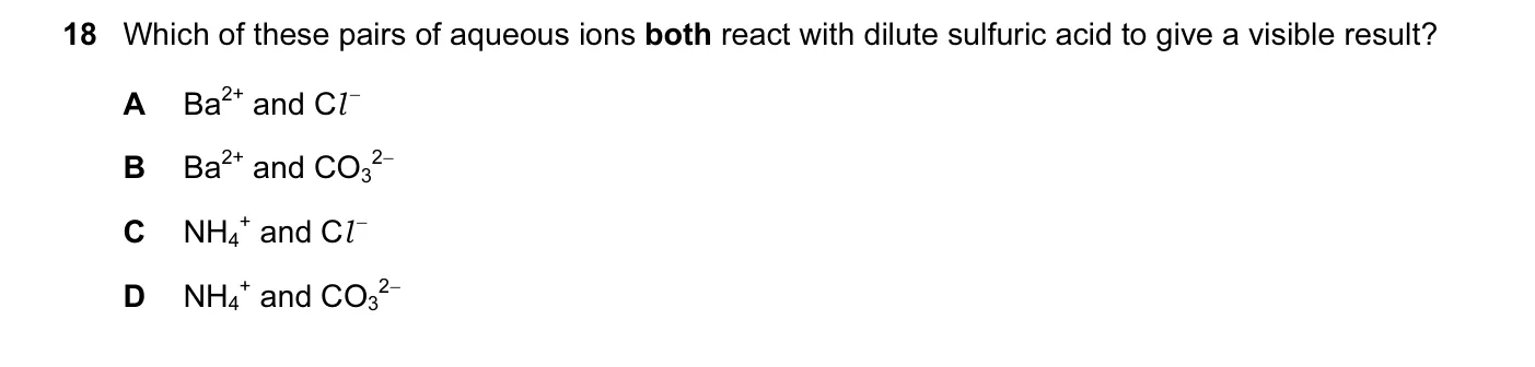 Question 18, November 2012, 0620 Paper 12