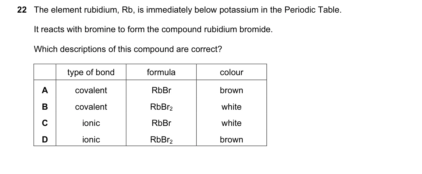 Question 22, November 2012, 0620 Paper 12