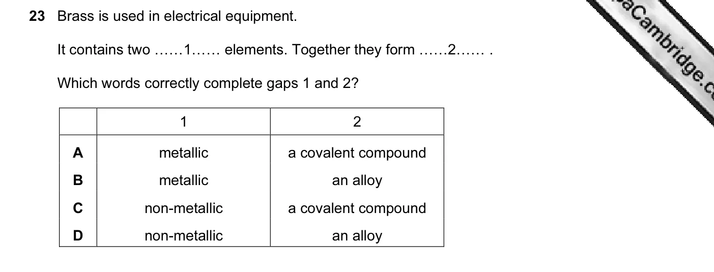 Question 23, November 2012, 0620 Paper 12