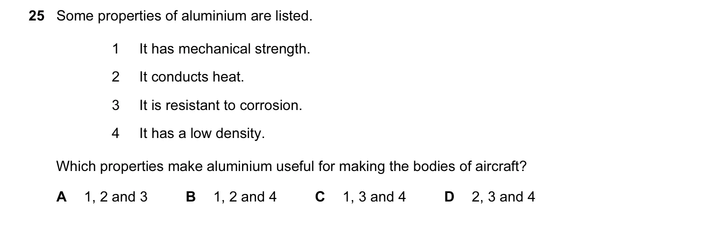 Question 25, November 2012, 0620 Paper 12