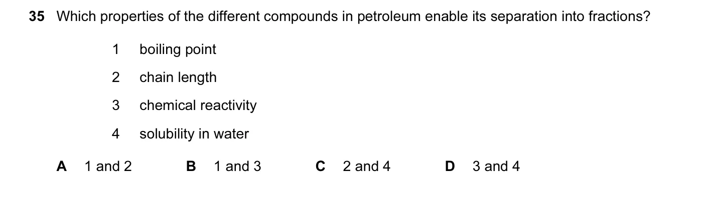 Question 35, November 2012, 0620 Paper 12