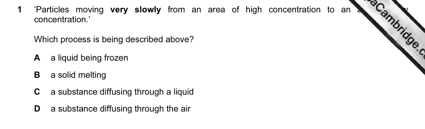 Question 1, November 2012, 0620 Paper 13