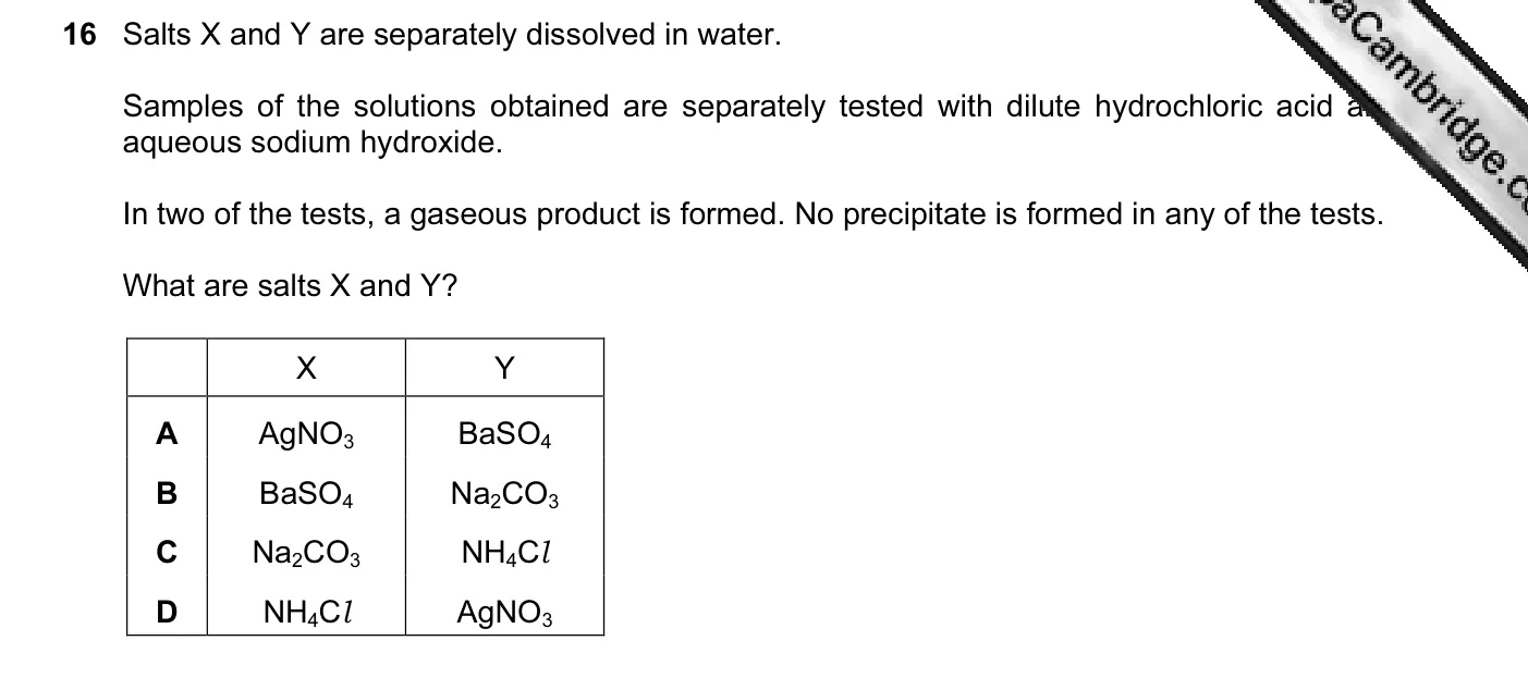 Question 16, November 2012, 0620 Paper 13