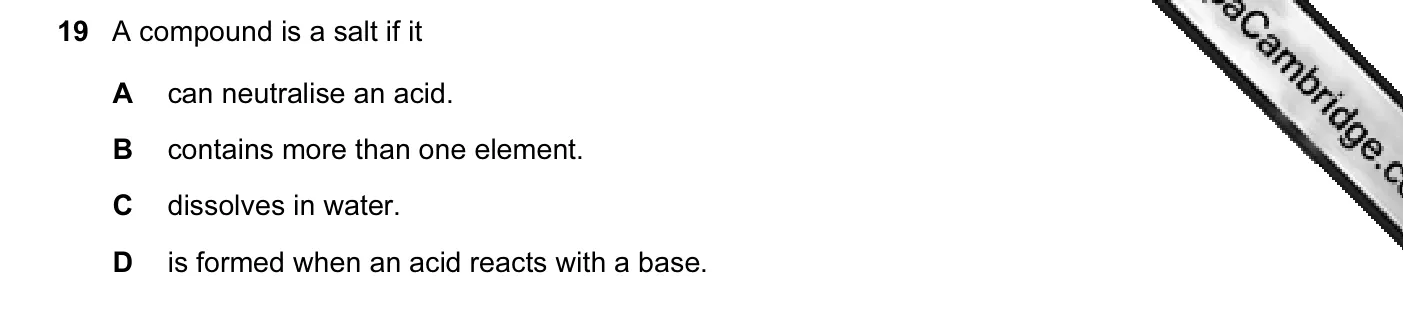 Question 19, November 2012, 0620 Paper 13