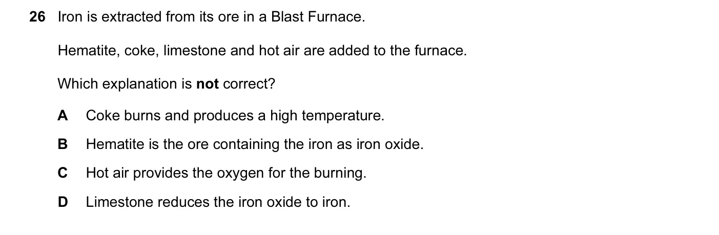Question 26, November 2012, 0620 Paper 13