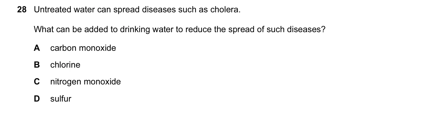 Question 28, November 2012, 0620 Paper 13