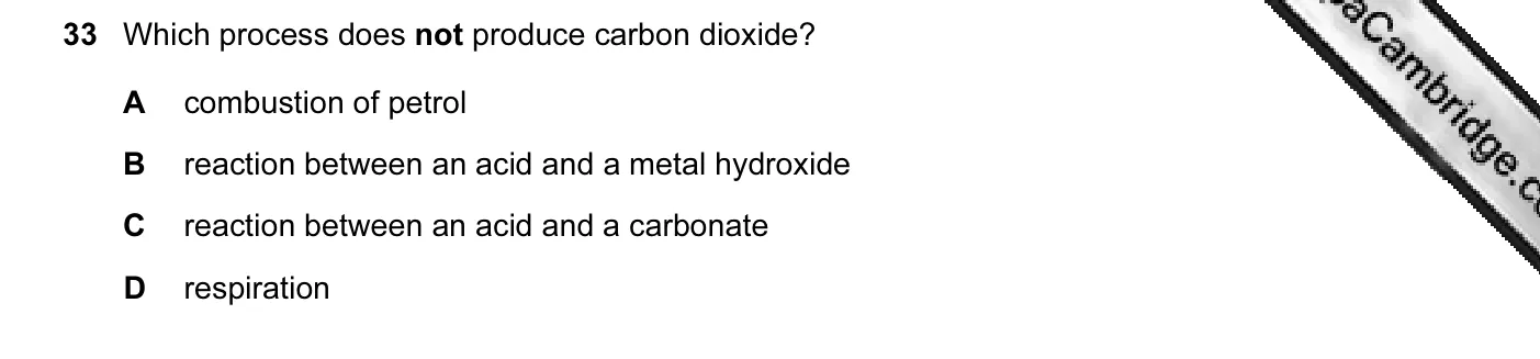 Question 33, November 2012, 0620 Paper 13