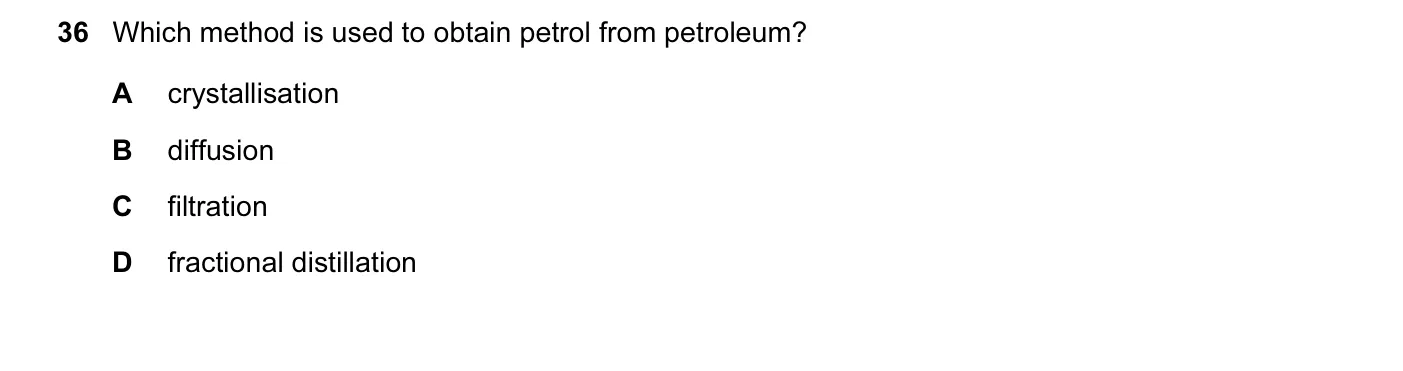 Question 36, November 2012, 0620 Paper 13