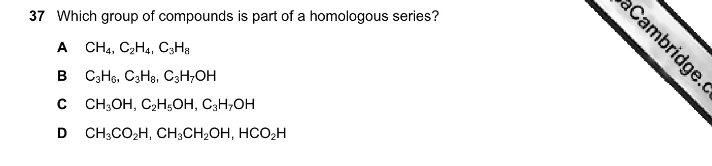 Question 37, November 2012, 0620 Paper 13