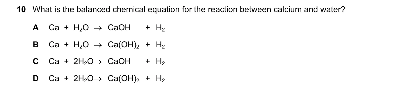 Question 10, June 2013, 0620 Paper 11