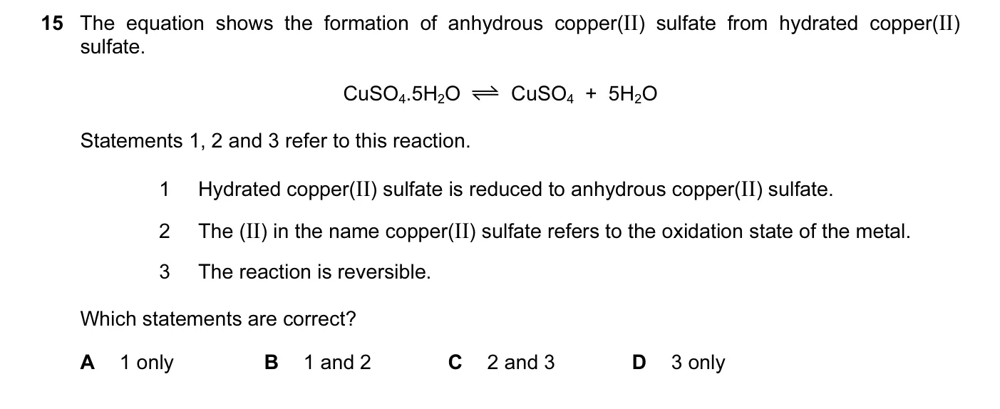 Question 15, June 2013, 0620 Paper 11