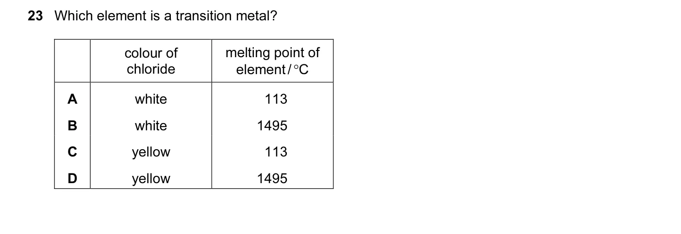 Question 23, June 2013, 0620 Paper 11