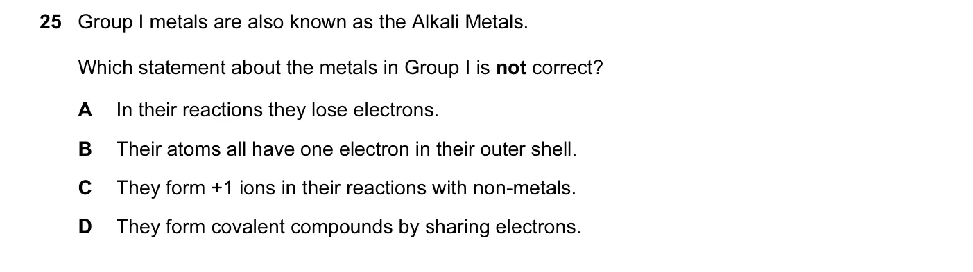 Question 25, June 2013, 0620 Paper 11