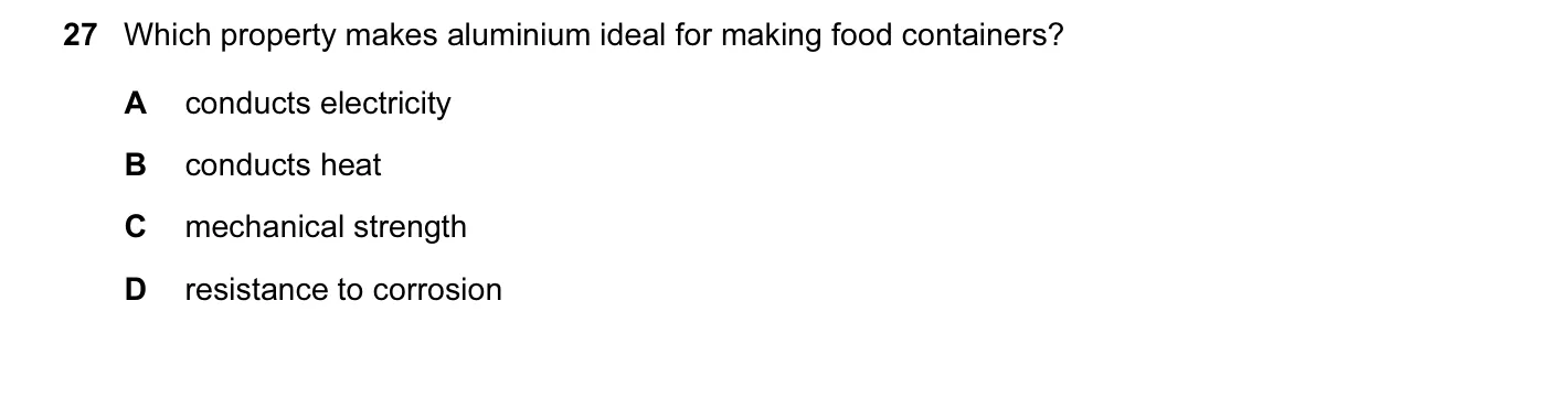 Question 27, June 2013, 0620 Paper 11