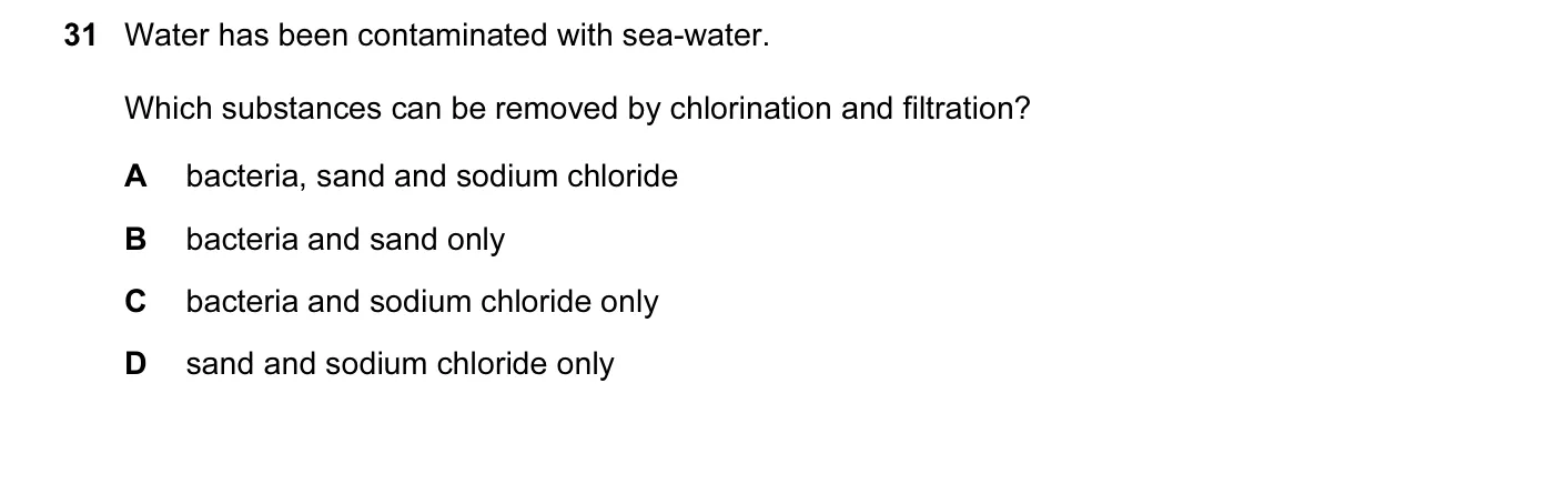 Question 31, June 2013, 0620 Paper 11