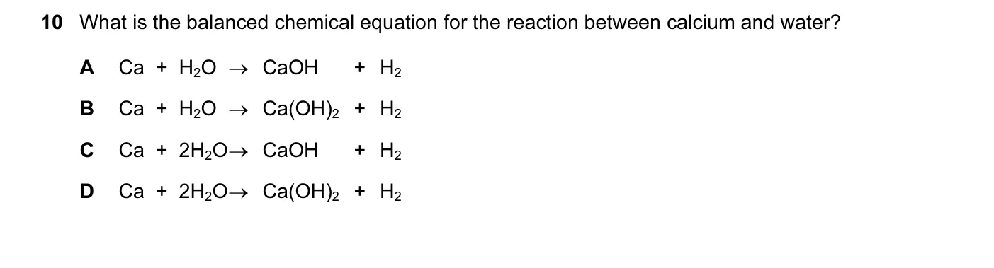 Question 10, June 2013, 0620 Paper 12
