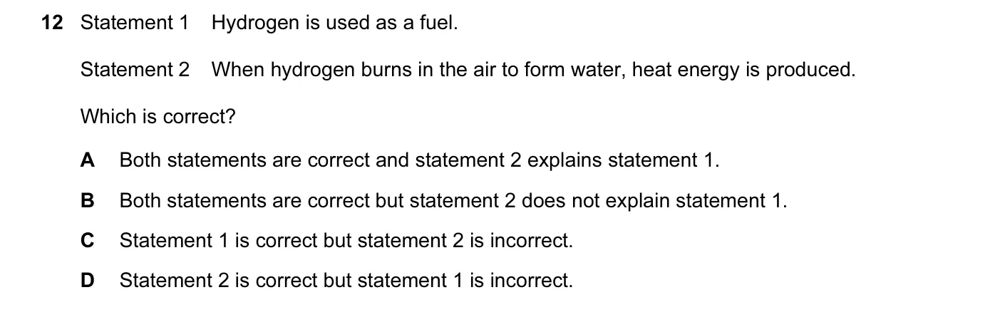 Question 12, June 2013, 0620 Paper 12