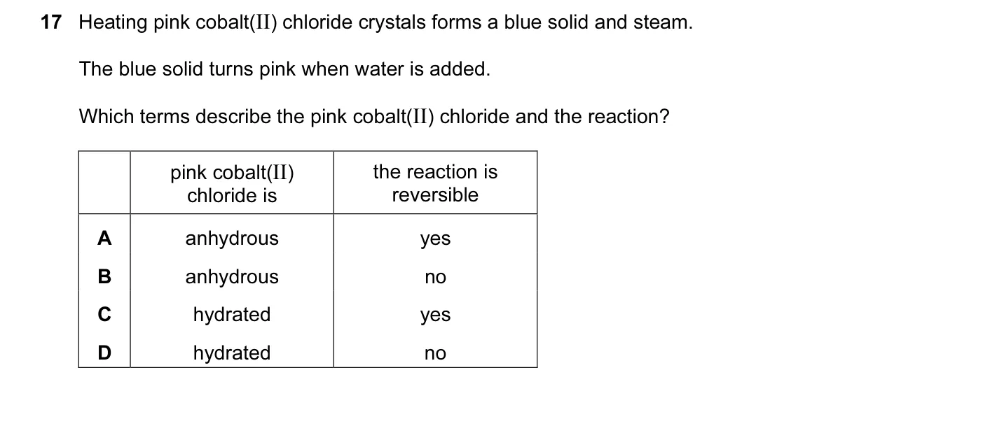 Question 17, June 2013, 0620 Paper 12