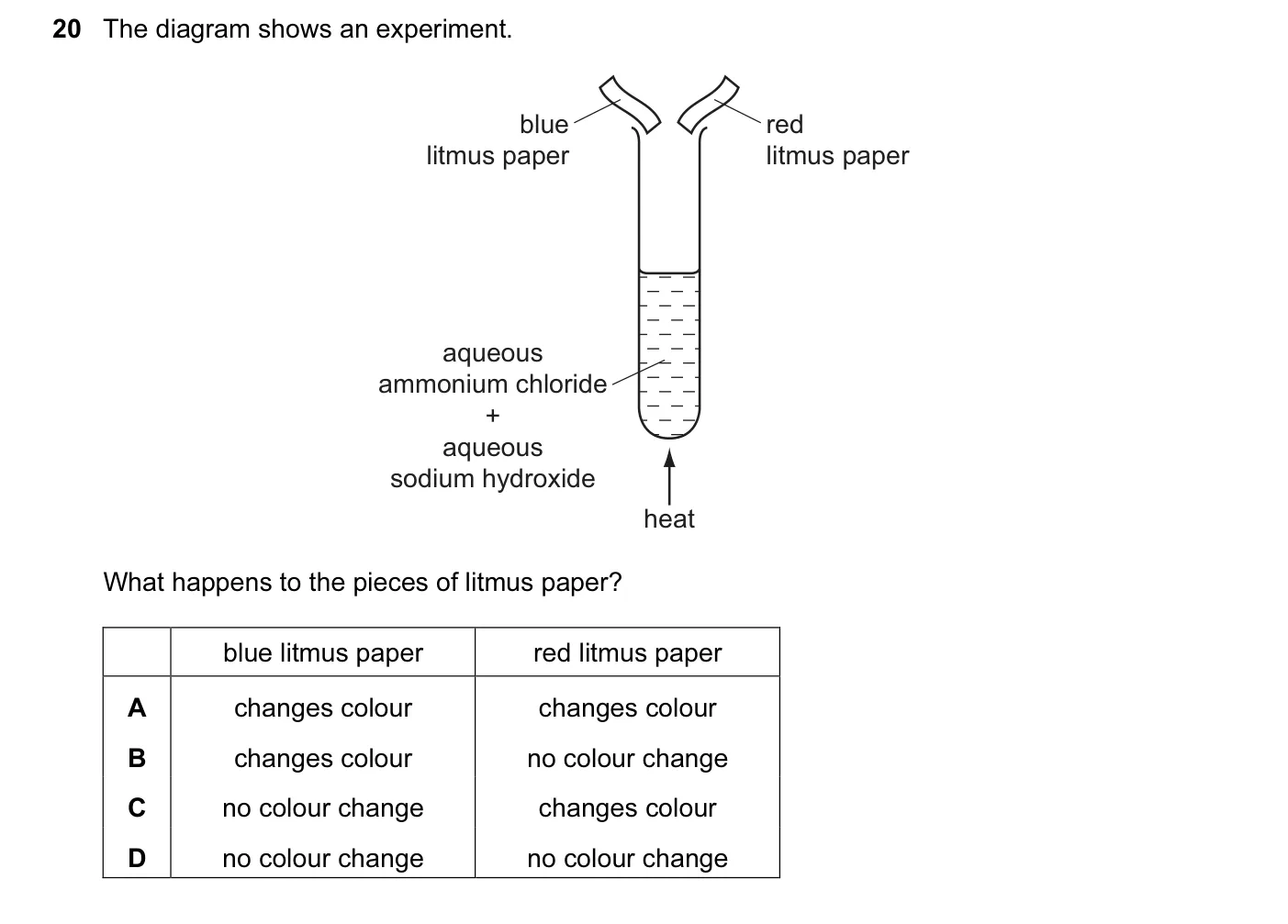 Question 20, June 2013, 0620 Paper 12