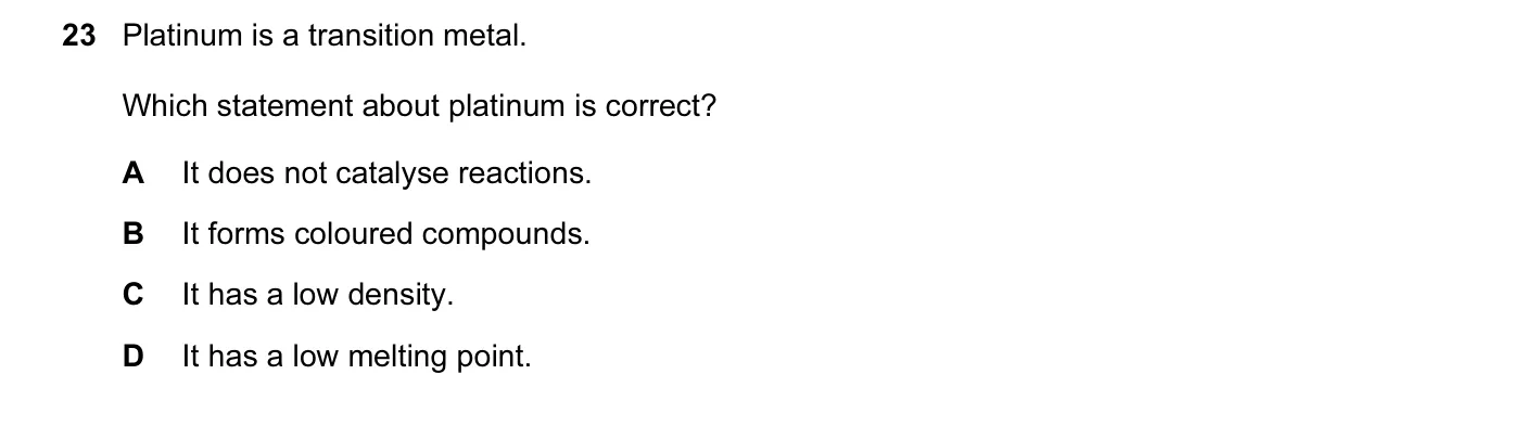 Question 23, June 2013, 0620 Paper 12