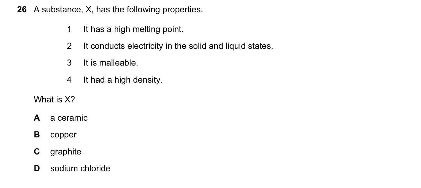 Question 26, June 2013, 0620 Paper 12