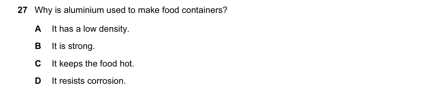 Question 27, June 2013, 0620 Paper 12