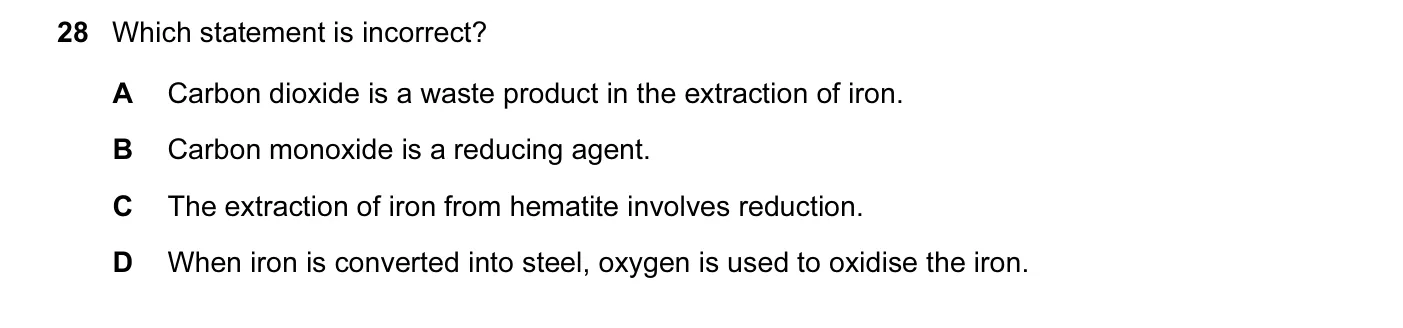 Question 28, June 2013, 0620 Paper 12