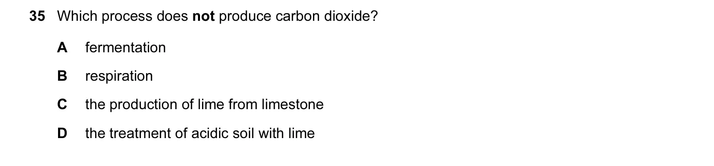 Question 35, June 2013, 0620 Paper 12