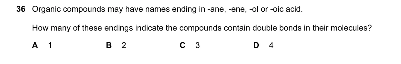 Question 36, June 2013, 0620 Paper 12
