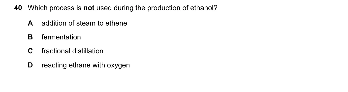 Question 40, June 2013, 0620 Paper 12