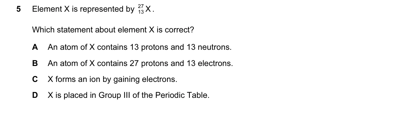 Question 5, June 2013, 0620 Paper 13