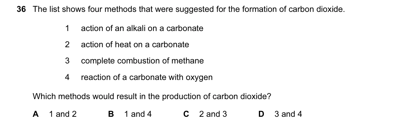 Question 36, June 2013, 0620 Paper 13