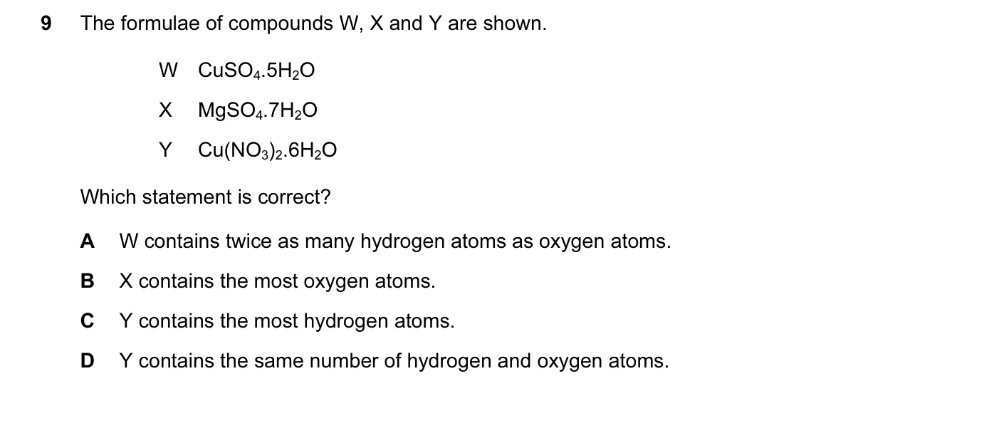 Question 9, November 2013, 0620 Paper 11