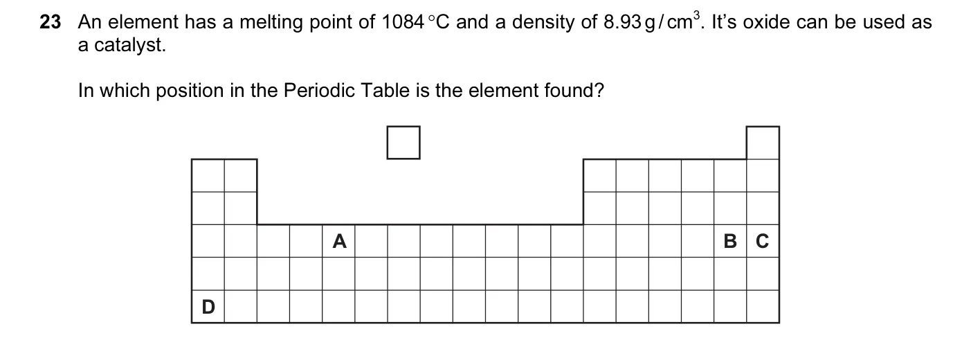 Question 23, November 2013, 0620 Paper 11